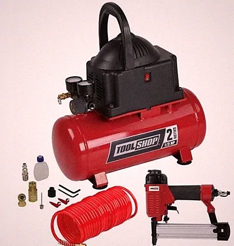 100 PSI 0.3 HP Oil Free Pump 2 Gallon Electric Portable Air Compressor Combo Kit