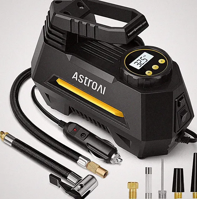 12V Tire Inflator Portable Air Compressor Pump w/ Digital Pressure Gauge-Car Tir