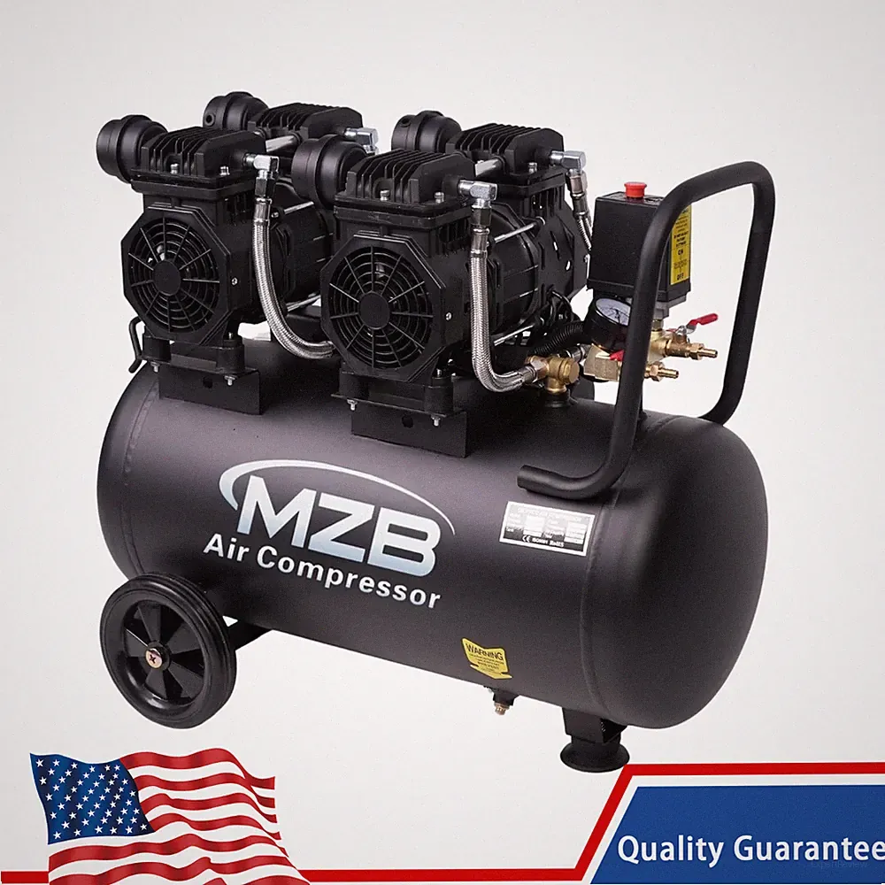 13.2 Gallon Ultra Quiet Air Compressor: 115PSI Steel Tanks, 70dB, Oil-Free.