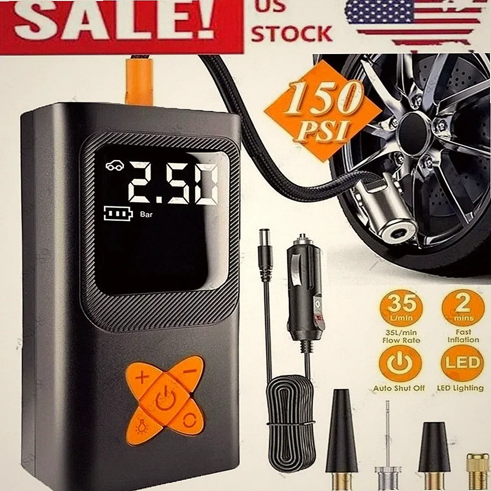 150 PSI Digital Tire Inflator Car Air Pump Compressor Electric Portable Auto 12V