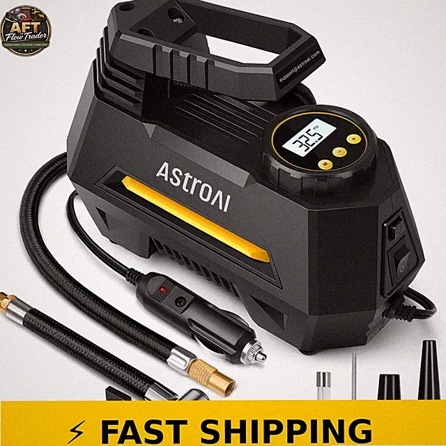 AstroAI AIRUN H Tire Inflator Portable Air Compressor - Yellow